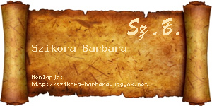 Szikora Barbara névjegykártya